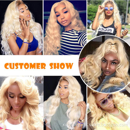 Uniky Brazilian 613 Blonde Lace Front Wig Human Hair 40 Inch 613 Virgin Hair long blonde human hair wigs